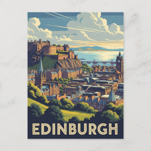 Edinburgh Kasteel Schotland Vintage Reis Briefkaart