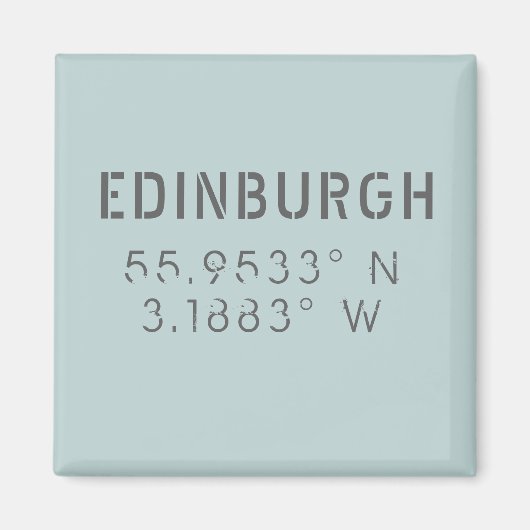 Edinburgh Latitude & Lengtegraad Magneet (Voorkant)