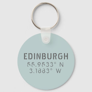 Edinburgh Latitude & Lengtegraad Sleutelhanger