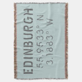Edinburgh Latitude Longitude Deken (Voorkant Verticaal)