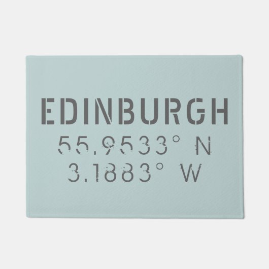 Edinburgh Latitude Longitude Deurmat (Voorkant)