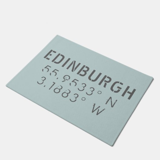 Edinburgh Latitude Longitude Deurmat (Schuin)