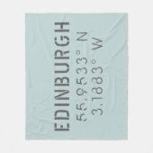 Edinburgh Latitude Longitude Fleece Deken (Voorkant)