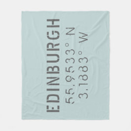 Edinburgh Latitude Longitude Fleece Deken