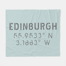 Edinburgh Latitude Longitude Fleece Deken
