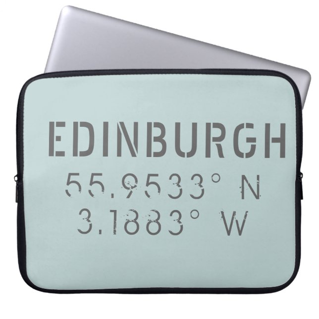 Edinburgh Latitude Longitude Laptop Sleeve (Voorkant)