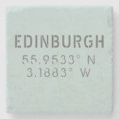 Edinburgh Latitude Longitude Stenen Onderzetter (Voorkant)