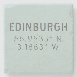 Edinburgh Latitude Longitude Stenen Onderzetter