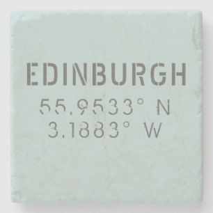 Edinburgh Latitude Longitude Stenen Onderzetter