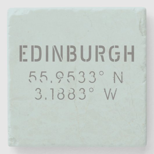 Edinburgh Latitude Longitude Stenen Onderzetter (Voorkant)