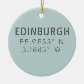 Edinburgh Lengtegraad Breedtegraad Keramisch Ornament (Voorkant)