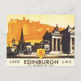 Edinburgh LNER Fine Vintage Travel Poster Briefkaart