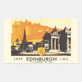 Edinburgh LNER Fine Vintage Travel Poster Rechthoekige Sticker
