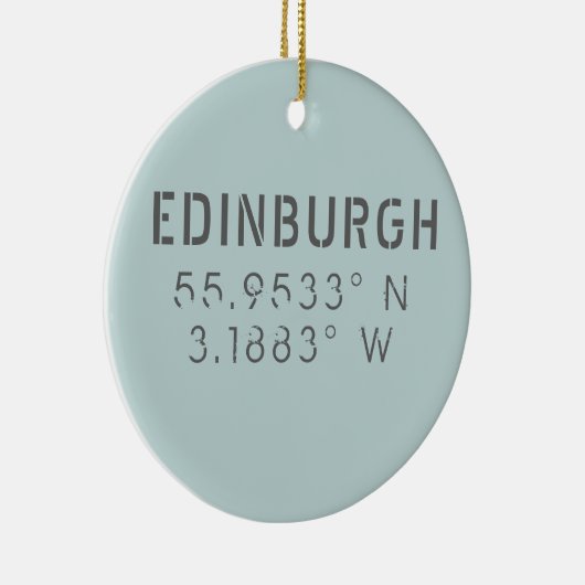 Edinburgh Longitude Latitude Keramisch Ornament (Rechts)