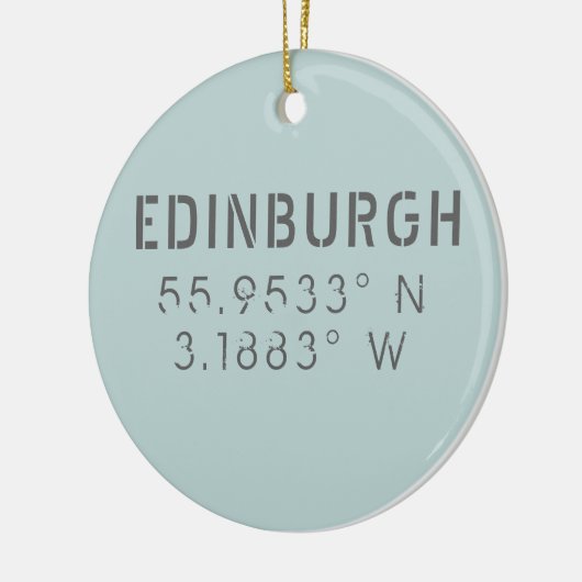 Edinburgh Longitude Latitude Keramisch Ornament (Links)