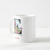 Edinburgh Monogram Letter E Persoonlijk Cadeau Koffiemok (Voorkant links)