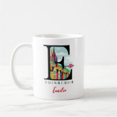 Edinburgh Monogram Letter E Persoonlijk Cadeau Koffiemok (Links)
