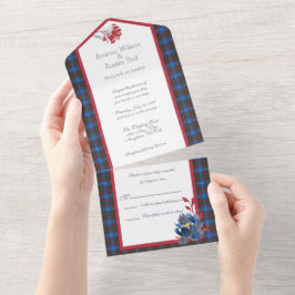 Edinburgh Original Schotse Tartan  All In One Uitnodiging