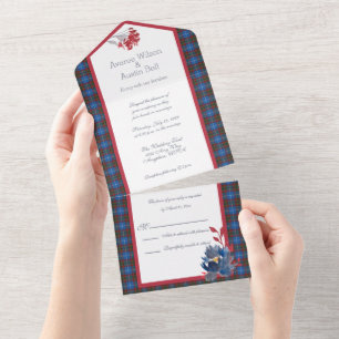 Edinburgh Original Scottish Tartan All In One Uitnodiging