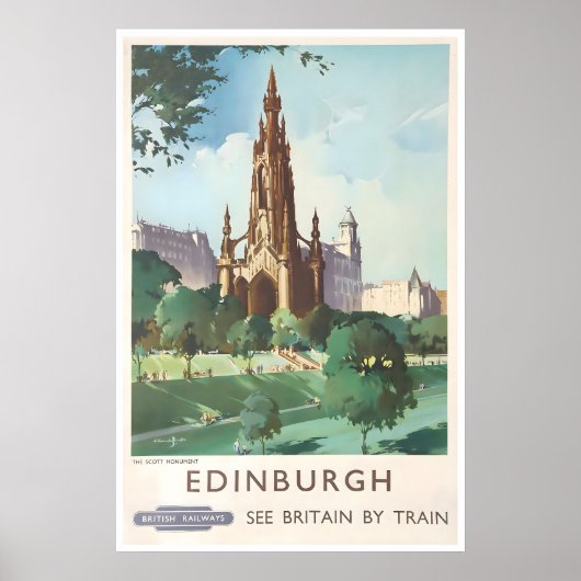 Edinburgh Reisposter Schotland Kunst Schots Poster (Voorkant)
