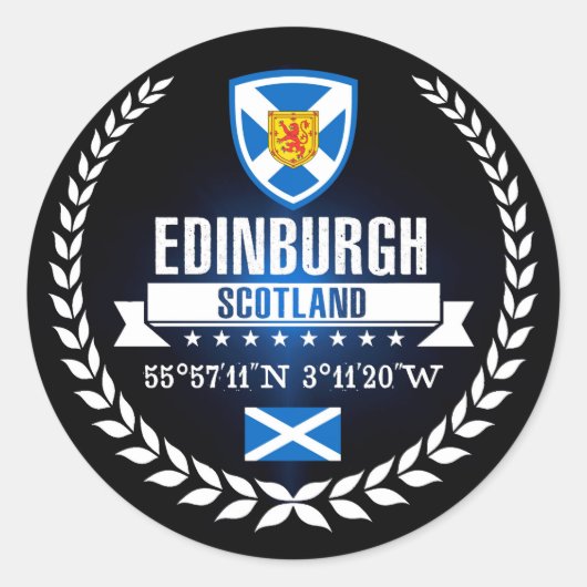 Edinburgh Ronde Sticker (Voorkant)