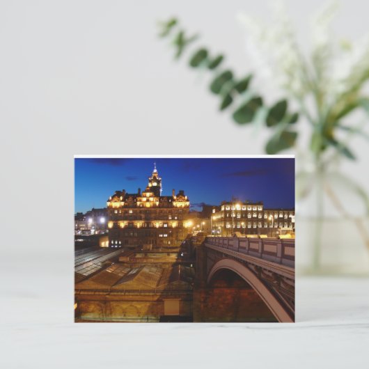 Edinburgh 's nachts briefkaart (Staand voorkant)