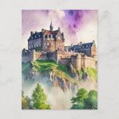 Edinburgh, Schotland, Castle Aquarel Schilderen Briefkaart (Voorkant)