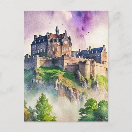 Edinburgh, Schotland, Castle Aquarel Schilderen Briefkaart (Voorkant)