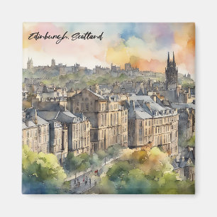 Edinburgh Schotland Kasteel Aquarel Reizen Magneet