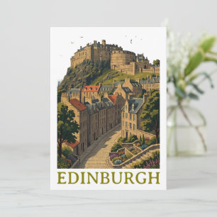Edinburgh Schotland Oud Reisicoon Kasteel Kaart