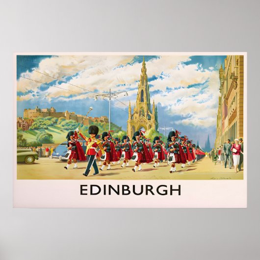 Edinburgh Schotland Poster Scots Guards Print (Voorkant)