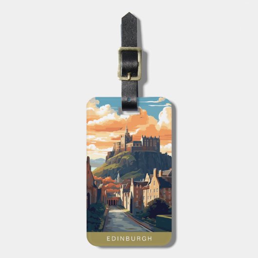 Edinburgh Schotland Reis Bagage Labels (Voorkant verticaal)