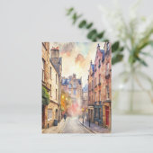 Edinburgh, Schotland, Street aquarel schilderij Briefkaart (Staand voorkant)