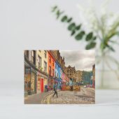 Edinburgh Schotland  Street Scene Briefkaart (Staand voorkant)