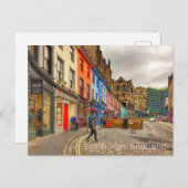 Edinburgh Schotland  Street Scene Briefkaart (Voorkant / Achterkant)