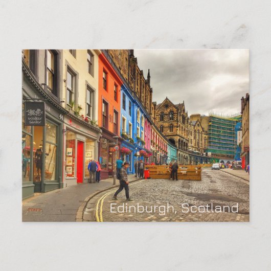 Edinburgh Schotland  Street Scene Briefkaart (Voorkant)