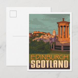 Edinburgh Schotland Vintage Kunst Reizen Briefkaart