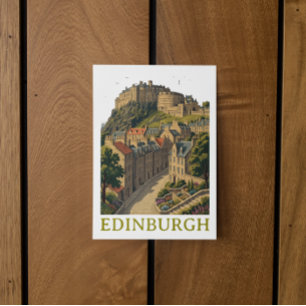 Edinburgh Schotland Vintage Reis Icoon Kasteel Briefkaart