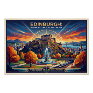 Edinburgh Schotland Vintage Reisposter Perfect Poster