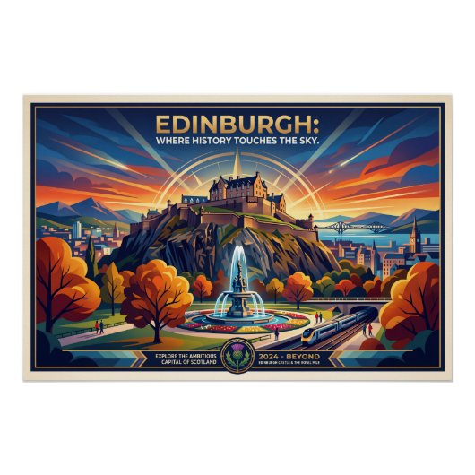 Edinburgh Schotland Vintage Reisposter Perfect Poster (Voorkant)