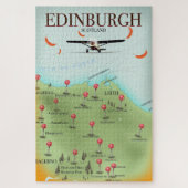 Edinburgh Schotland vintage stijl kaart poster pri Legpuzzel (Verticaal)