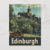 Edinburgh Schotland Vintage Travel Illustration Briefkaart (Voorkant)