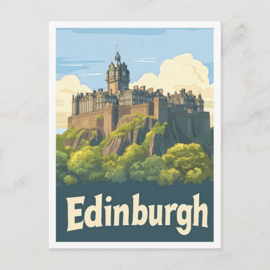Edinburgh Schotland Vintage Travel Illustration Briefkaart (Voorkant)
