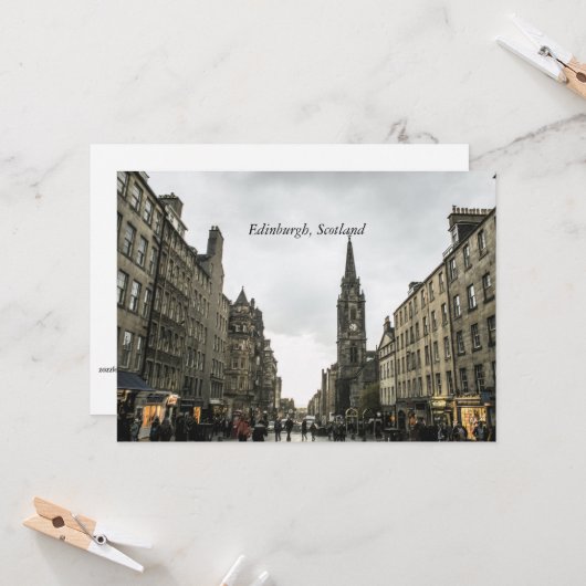 Edinburgh, Schotse cityscape Kaart (Voorkant / Achterkant in situ)