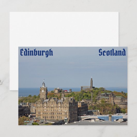 Edinburgh, Schotse kaart (Voorkant / Achterkant)