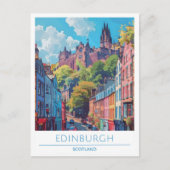 Edinburgh Scotland Art Vintage Travel Briefkaart (Voorkant)