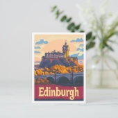 Edinburgh Scotland Art Vintage Travel Illustratie Briefkaart (Staand voorkant)