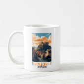 Edinburgh Scotland Castle Retro Vintage Travel Koffiemok (Links)