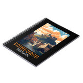 Edinburgh Scotland Castle Retro Vintage Travel Notitieboek (Linkerzijde)