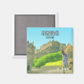 Edinburgh Scotland Castle United Kingdom  Magneet (Voorkant / Achterkant)